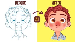 Adobe Illustrator Tutorial How to illustrate a Character Face With your Mouse |  Disney Style 2021.