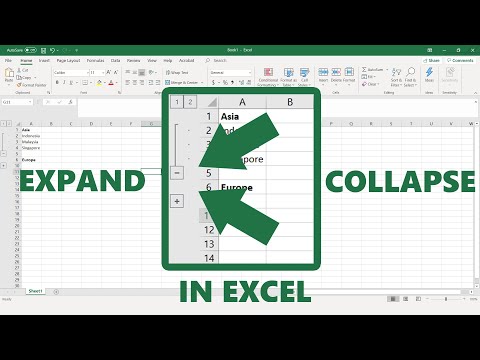 Video: Kaip išplėsti ir sumažinti eilutes „Excel“?