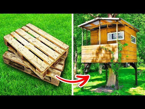 BUILD A HOUSE WITH WOODEN PALLETS || DIY Wood Pallet Projects And