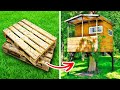 BUILD A HOUSE WITH WOODEN PALLETS || DIY Wood Pallet Projects And Ideas