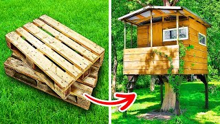 BUILD A HOUSE WITH WOODEN PALLETS || DIY Wood Pallet Projects And Ideas