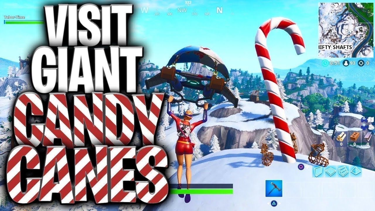 Visit Giant Candy Canes All Locations (Fortnite Battle