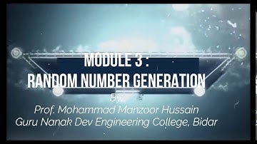 Module 3 Random Number Generation