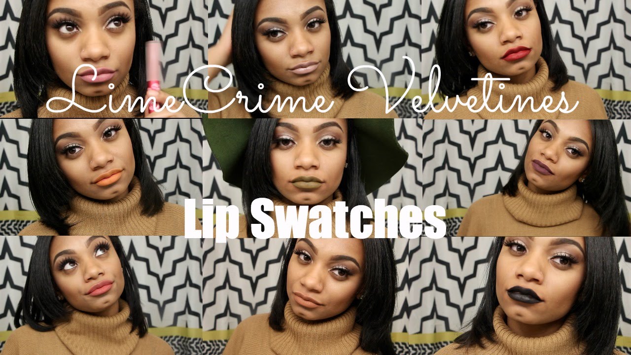 LimeCrime Velvetines: Try-On Lip Swatches