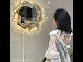 Crystal water droplet led light mirror interior decoration