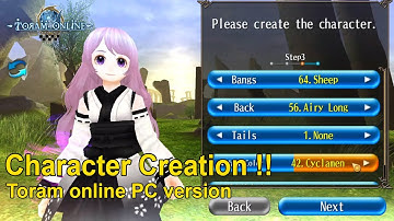 Toram Online PC Version -  Character Creation !! ( Android/PC )