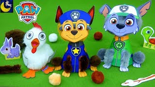 Build Your Own Paw Patrol Toys Pom Pom Pups Craft Growing Little Ones Surprise Toy Videos for Kids