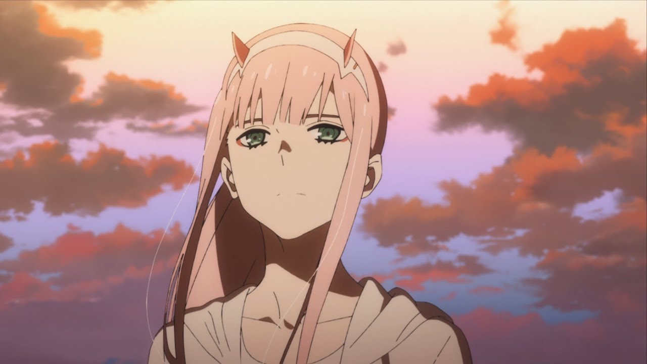 Pinkhaired female anime character Zero Two Darling in the FranXX Code 002 Darling in the FranXX sakura tree HD wallpaper  Wallpaper Flare