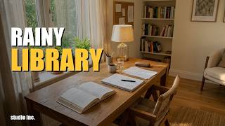 Rainy Library Study Session 📚 Deep Focus Music