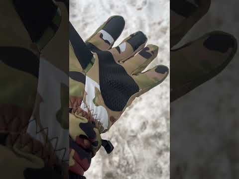 Зимові рукавички вітрозахисні тактичні непромокальні на хутрі колір піксель, видео 2