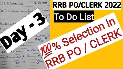RRB PO/CLERK Day-3 To Do List. Follow it blindly for 25 Days and get a job. Strategy Matters. #ibps
