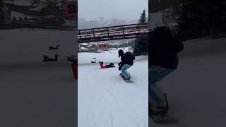 Zeb Powell jibs snowboards