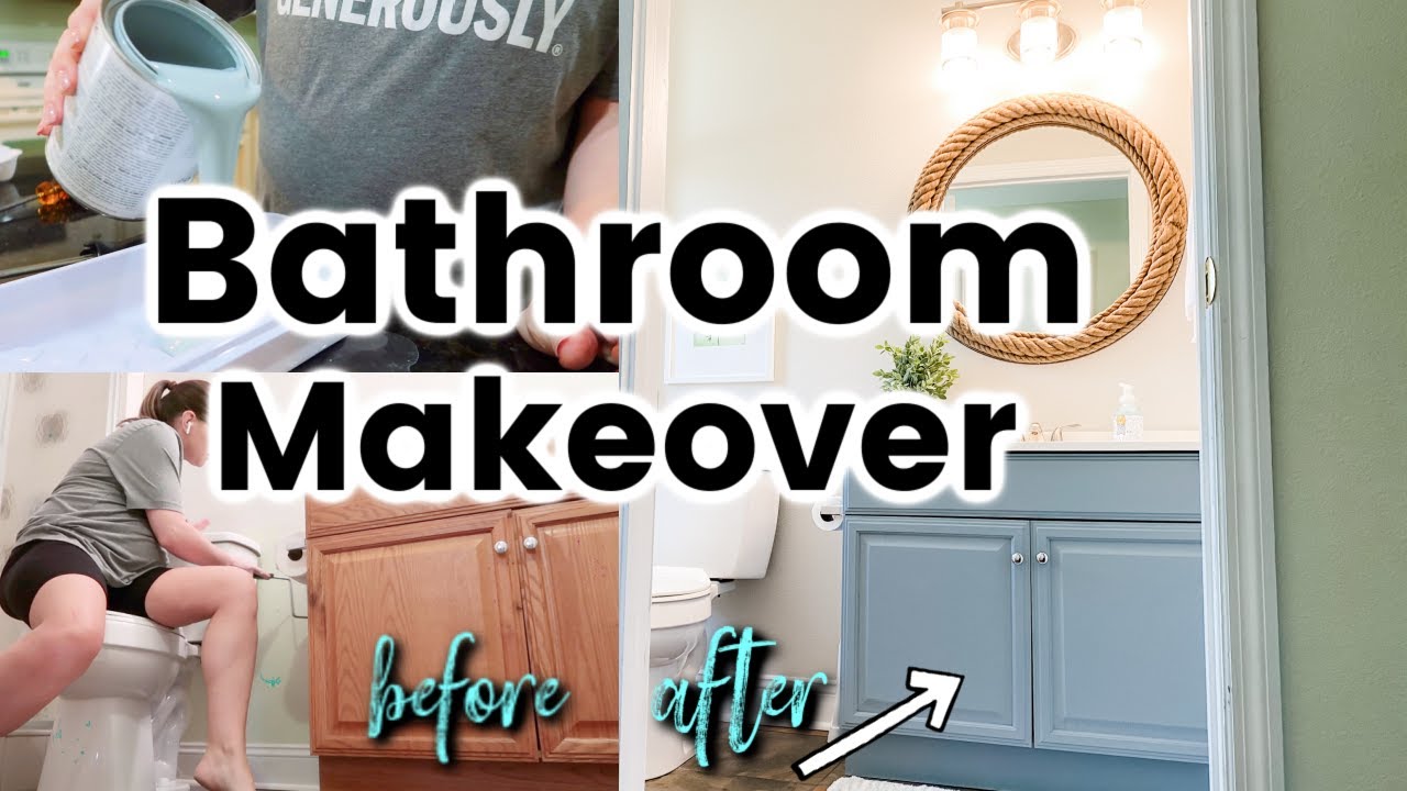 RENTER FRIENDLY DIY SMALL BATHROOM MAKEOVER ON A BUDGET
