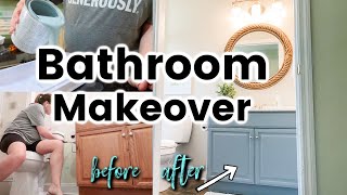 RENTER FRIENDLY DIY SMALL BATHROOM MAKEOVER ON A BUDGET