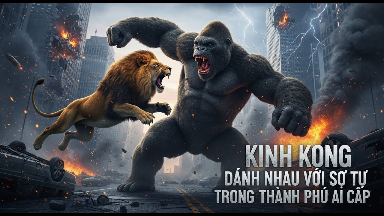 The Ultimate City Showdown: King Kong Fights a Tiger for Urban Supremacy