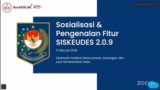 Sosialisasi Dan Pengenalan Fitur SISKEUDES 2.0.9 Tahun 2026