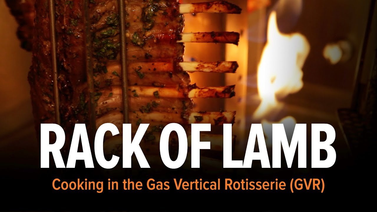 Cooking Rosemary Crusted Rack of Lamb in a Gas Vertical Rotisserie (GVR) YouTube