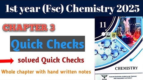 Solved Quick Check questions chapter 3 | first year chemistry chapter 3 Quick Checks 
