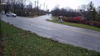 Safety Deficient Design At Misaligned Intersection: Car Enters Oncoming Lane to Make Left Turn