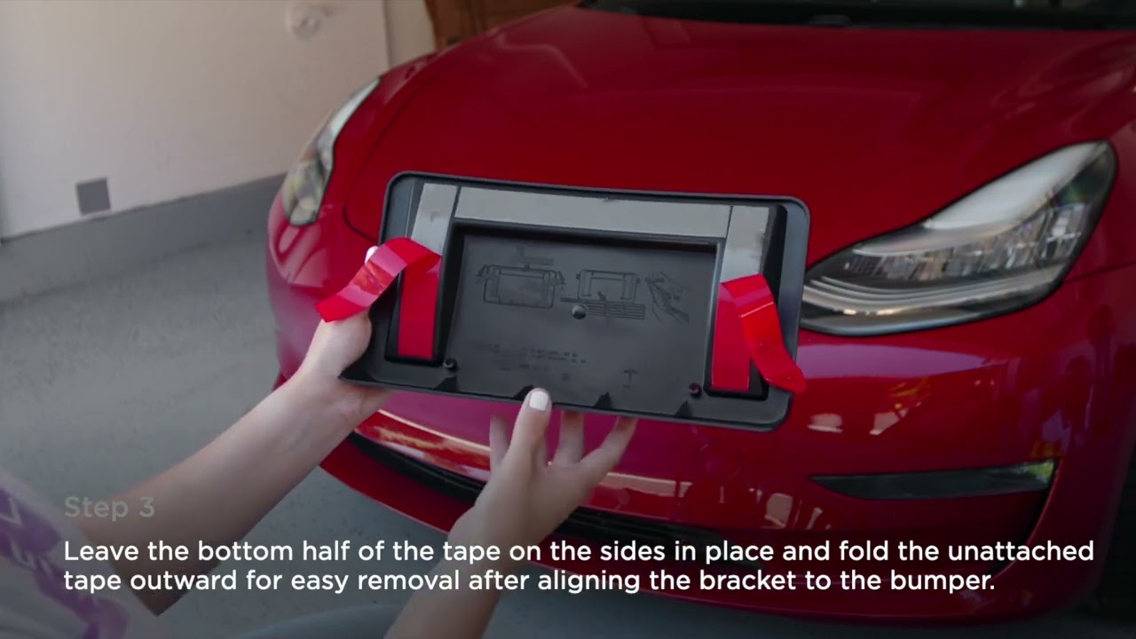 thumbnail image 2 of No-Drill Front License Plate Mount Kit For Tesla Model Y – Aluminum Alloy, Black 2 of 6