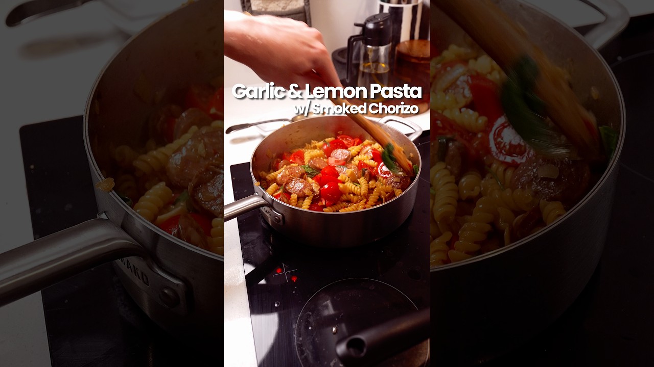 Garlic and Lemon Pasta with Smoked Chorizo | Midweek Dinner Recipe