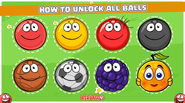 Red Ball 4 - How to Unlock All Balls in 5 Minutes In One Video - How to Get All Balls in Red Ball 4