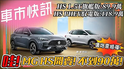 惊!MG HS不到台币90万!｜MG HS 1.5T售价89.9万 MG HS PHEV售价118.9万｜MG HS中型SUV价格震撼弹【#中天车享家】#朱朱哥来聊车 @CtiFinance - 天天要闻