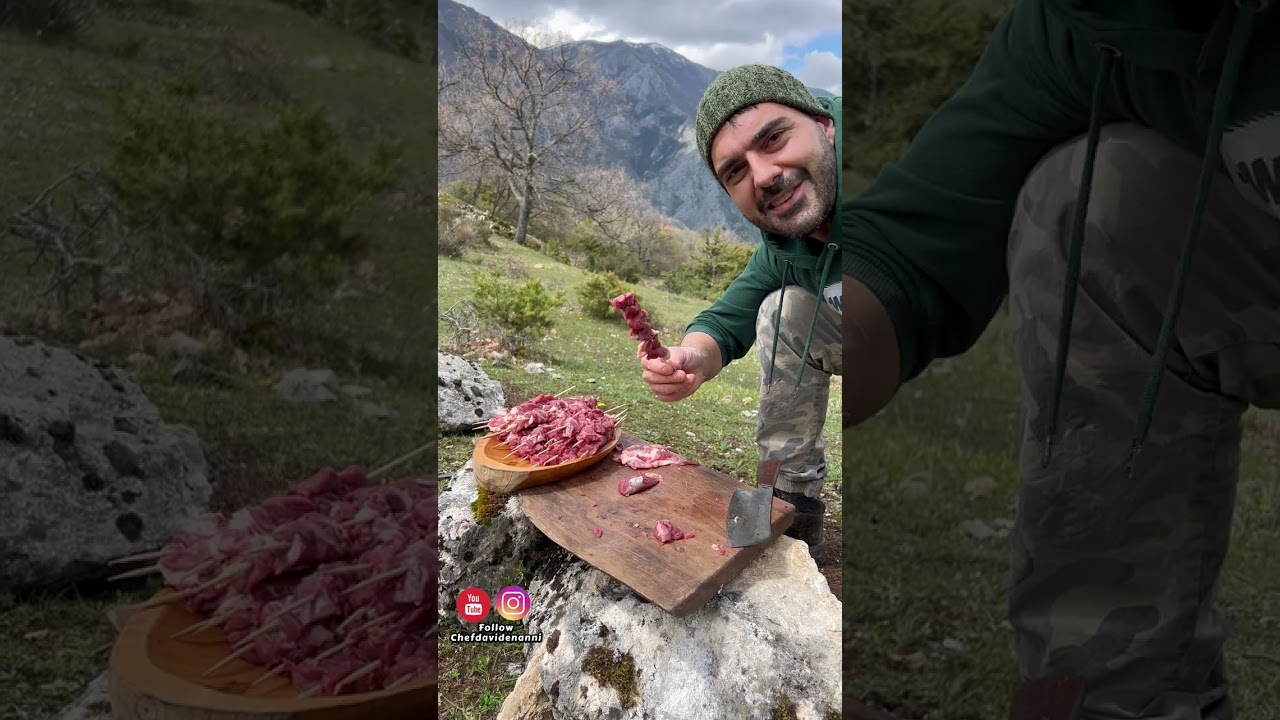 Arrosticini wild 🔥 #arrosticini #wildlife #cucina #bosco #ricette #tradizioni