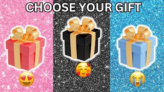 Choose Your Gift || 3 Gift Box Challenge | Pink, Black & Blue | 2 good 1 bad.