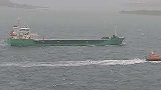 ARKLOW FERN arriving to Cobh in Storm Betty on 18th August 2023.