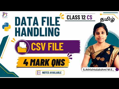 CSV File Program In Python Class 12 | CSV File Questions Class 12 | CBSE 2027 | Tamil