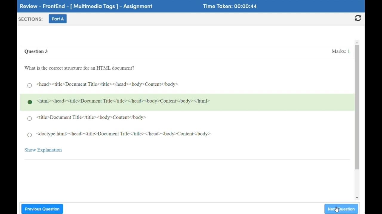 Quiz 64 - Section - 5 - Multimedia Tags - Kodnest Dream Factory 2024 ...