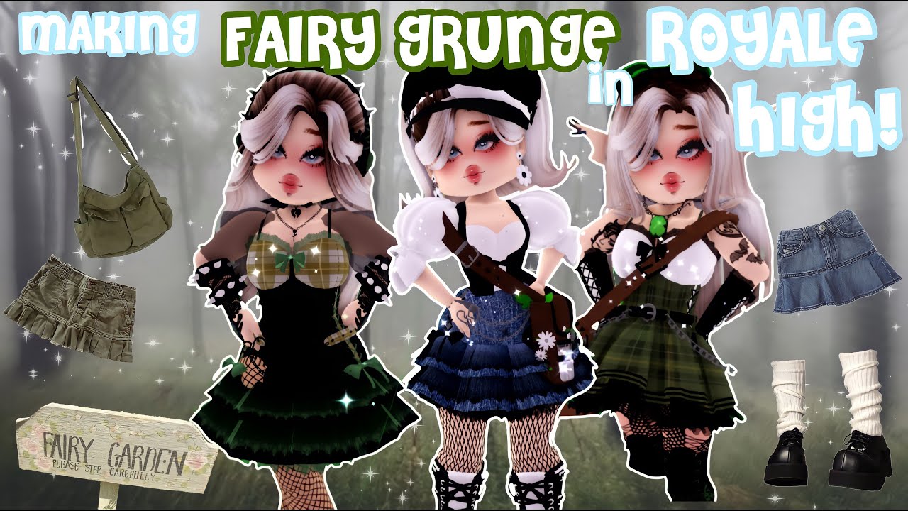 MAKING FAIRY GRUNGE OUTFITS IN ROYALE HIGH! / callmehjules