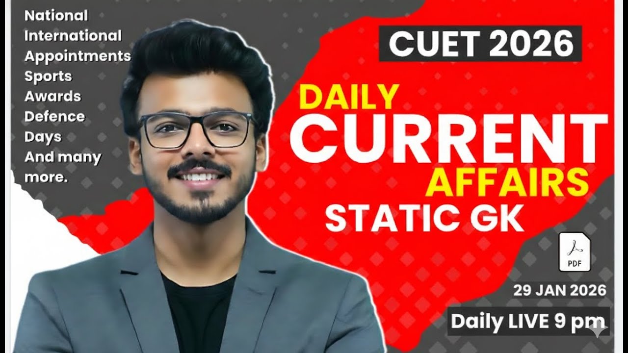 29 January Current Affairs & Static GK | CUET GAT 2026 | By Harsh Soni ...