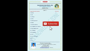 11th Computer Science First Revision Exam Answer Key