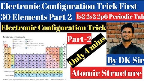 Electronic Configuration Trick First 30 Elements Part 2|Atomic Structure|इलेक्ट्रॉनिक विन्यास ट्रिक👈