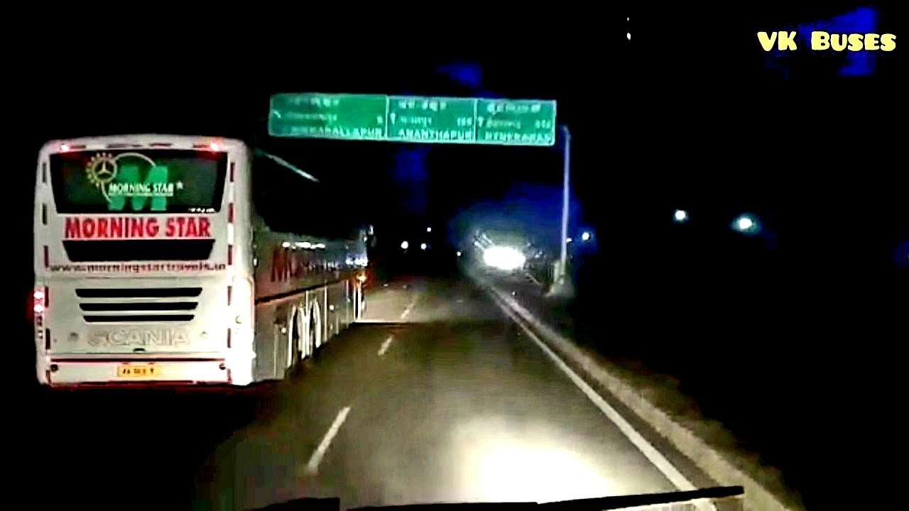 VOLVO AND SCANIA BUS RACING!! EACH OTHER WITH MUSICAL HORN《 MORNING STAR vs VRL》