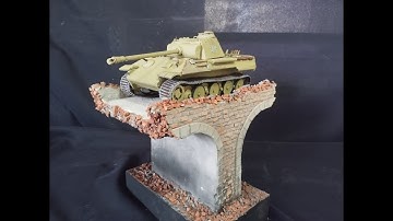 Easy broken bridge diorama. 1/35 scale. Step by step