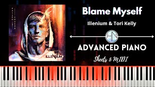 Illenium & Tori Kelly - Blame Myself (Advanced Piano Tutorial + Sheets & MIDI)