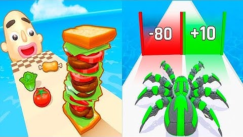Sandwich Runner VS Anti Spider Run All Levels Speed Run Gameplay Android iOS Ep1