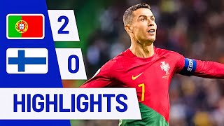 Portugal vs Finland 2-0 | Ronaldo Brace EURO 2024 Qualifiers Highlights & Goals