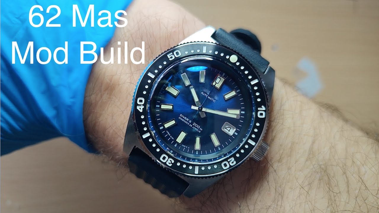 mod ダイバーウォッチ 62 Mas Retro Diver Watch Mod Build SBDX039 - YouTube
