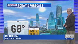 A cold front is moving through Central Texas this morning