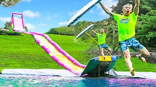 This is The World's FASTEST Backyard WaterSlide!! (World Record Broken)