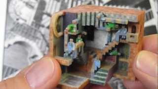 Worlds smallest Escher Relativity Diorama - Color 3D Mashup with Crash Test Dummies