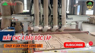 Máy CNC 4 đầu đồng thời Holztek, gia công 4 phôi cùng lúc, HT-1830R4ATC