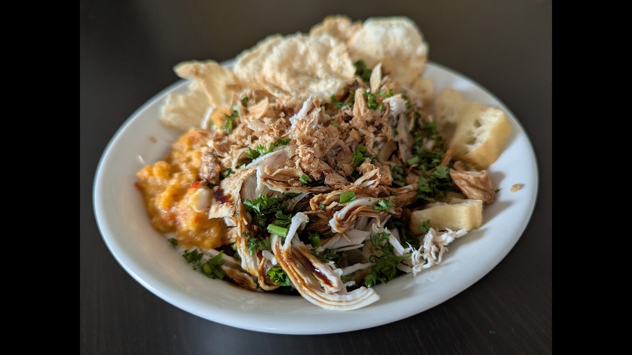 Bubur Ayam Gerobak dengan Sambal Kacang