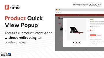 Quick view for Odoo Ecommerce v14