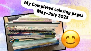 Completed Coloring pages for May June and July 2025