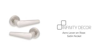 INFINITY DECOR - Aero Lever on Rose Door Handle Satin Nickel | Modern Internal Door Handles Pull Set
